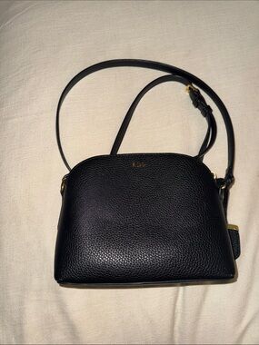 Leather Crossbody Bag - Black